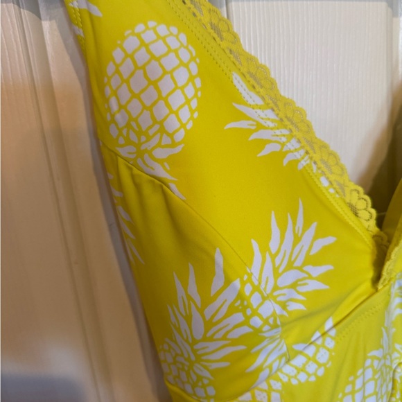 Practically New Torrid yellow pineapple wireless swim dress - Picture 8 of 10